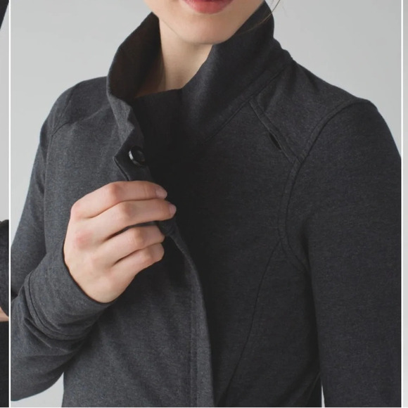 Lululemon Coast Wrap II Jacket Heathered Black Sz 6 - Picture 2 of 8